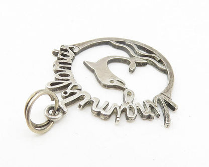 925 Sterling Silver  Vintage Virgin Islands Leaping Dolphin Pendant  PT9375