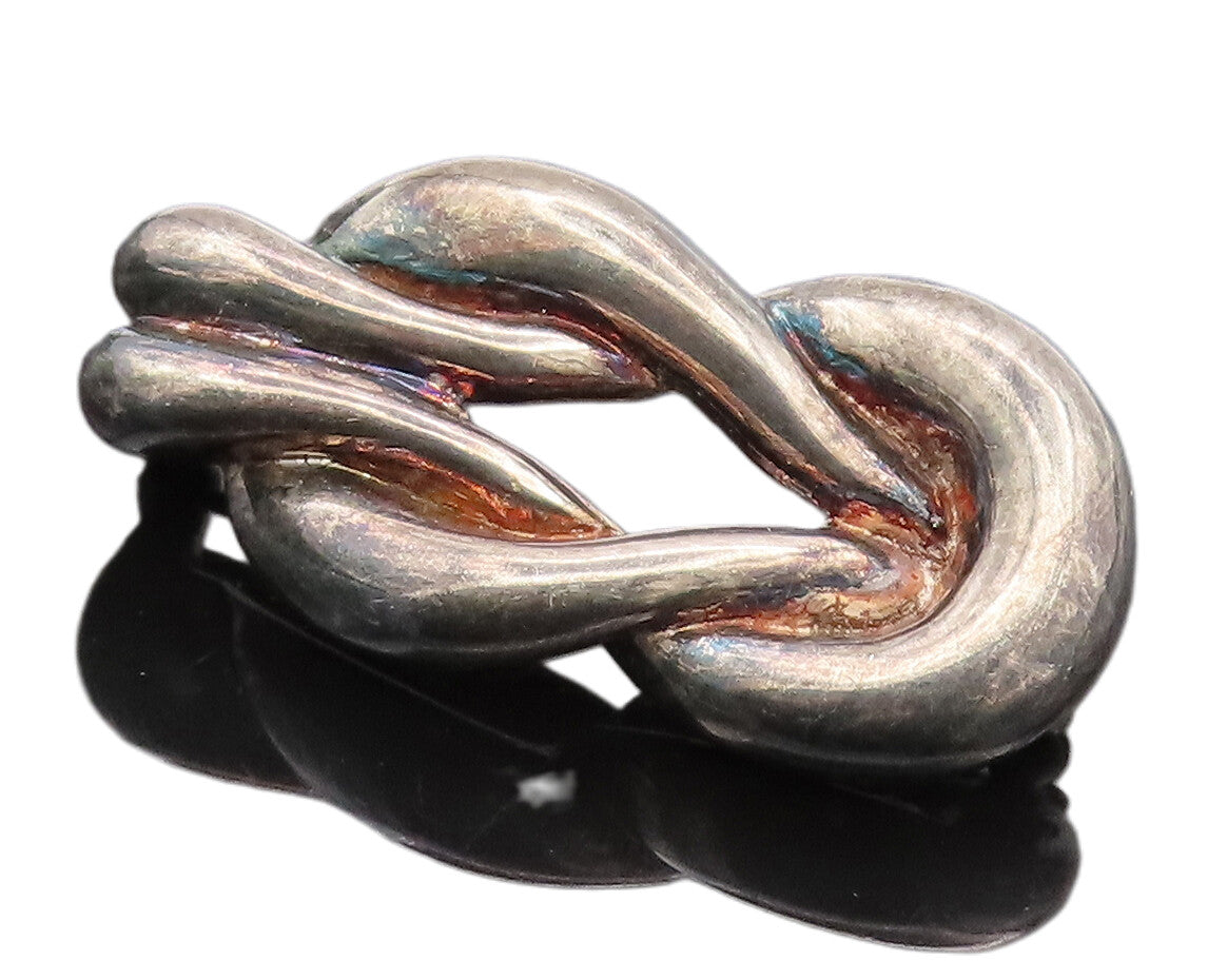 CHARLES KRYPELL 925 Silver  Vintage Interlocked Loop Solid Brooch Pin  BP10383