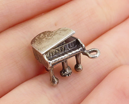 DANECRAFT 925 Sterling Silver  Vintage Grand Piano Music Motif Pendant  PT5391
