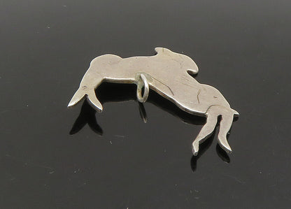 925 Sterling Silver  Vintage Horned Animal Etched Detail Pendant  PT18969
