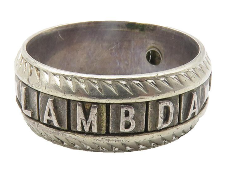 925 Sterling Silver  Vintage Sigma Lambda Chi Etched Band Ring Sz 6  RG11870