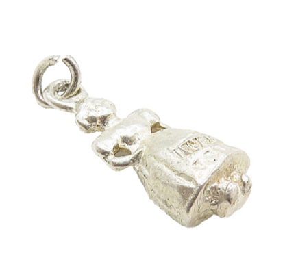 925 Sterling Silver  Vintage Petite Hollow Woman In Dress Drop Pendant  PT6862