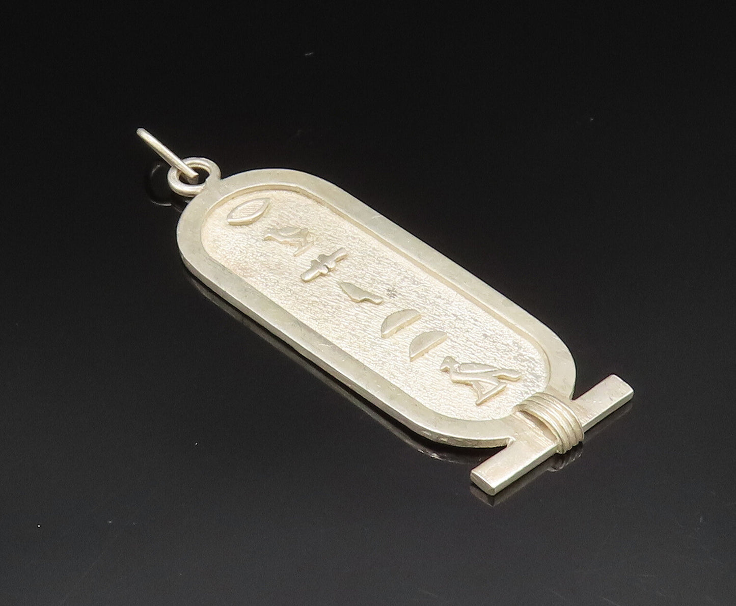 925 Sterling Silver  Vintage Cardinal Bird Linear Medal Pendant  PT20696