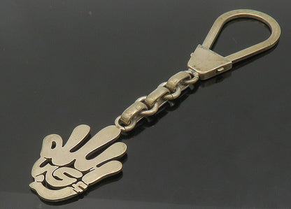 EUROPEAN 925 Sterling Silver  Vintage Shiny Smooth Hand Key Chain  TR2957
