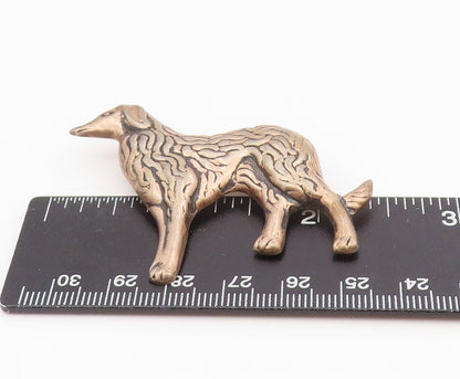 925 Sterling Silver Vintage Brooch Pin Textured Borzoi Dog Figurine  BP12164