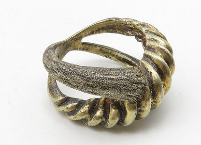 925 Sterling Silver  Vintage Dark Tone Crossover Design Band Ring Sz 5 RG10426