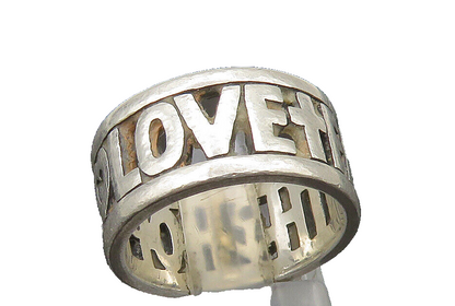 AVERY 925 Sterling Silver   Vintage Faith Hope & Love Band Ring Sz 6  RG23182