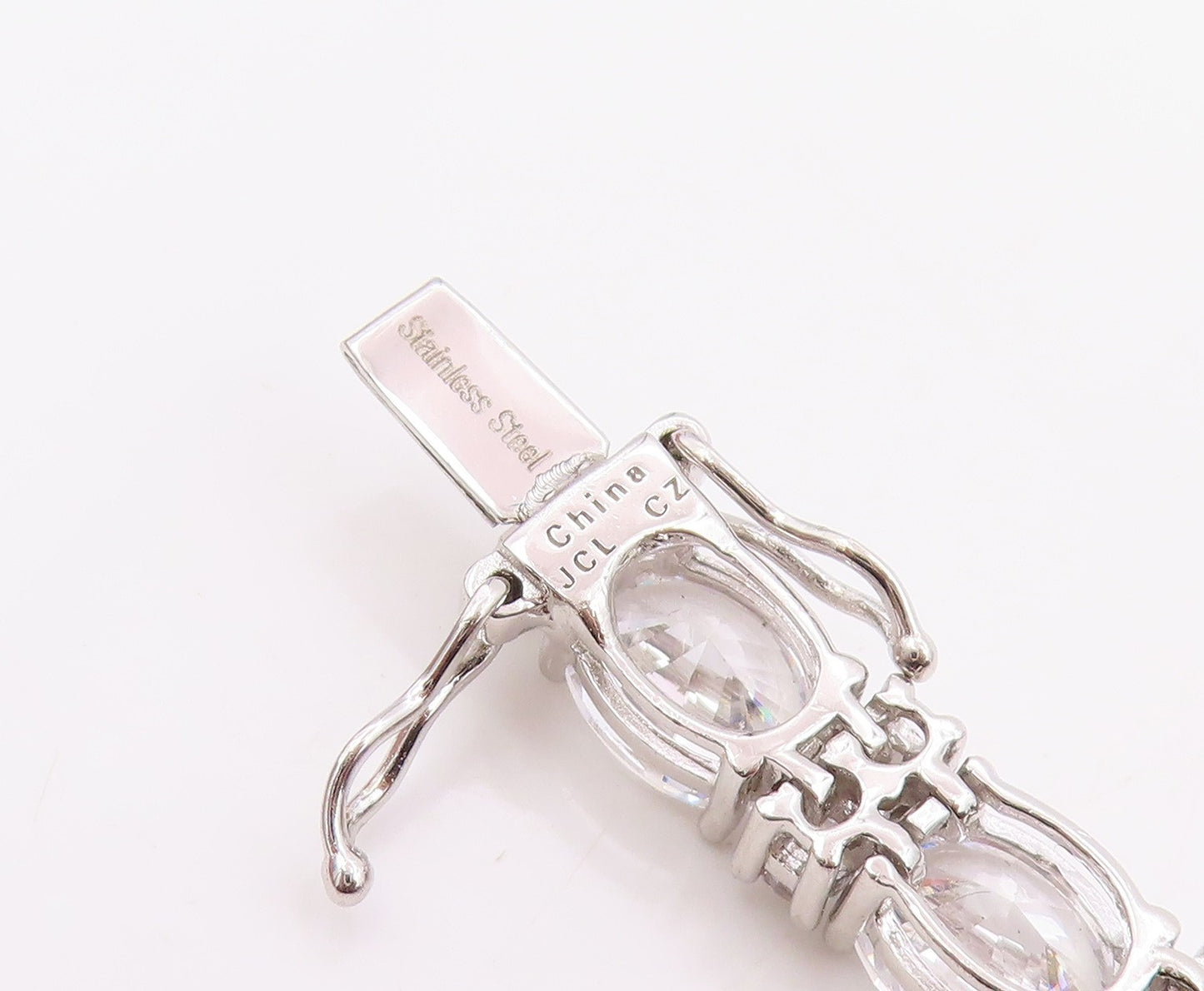 925 Sterling Silver Vintage Bracelet Sparkling CZ Elegant Tennis Link  BT11881