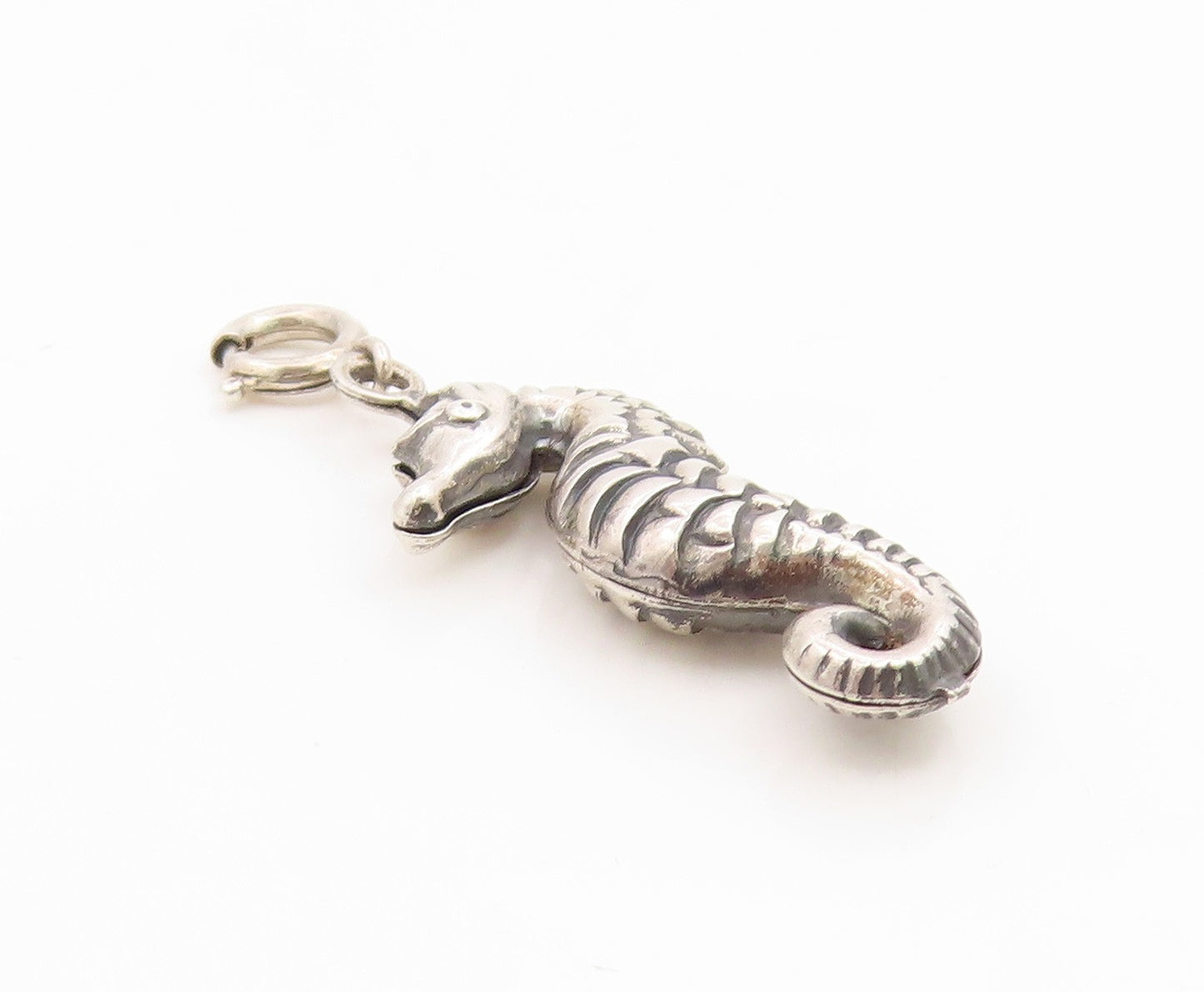 925 Sterling Silver Vintage Pendant Modernist Nautical Seahorse Charm  PT25920