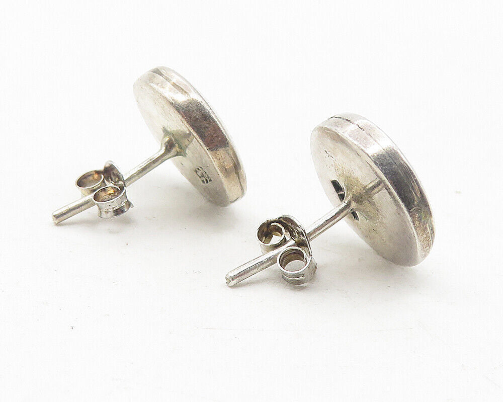 925 Sterling Silver  Vintage Minimalist Smooth Round Stud Earrings  EG5973