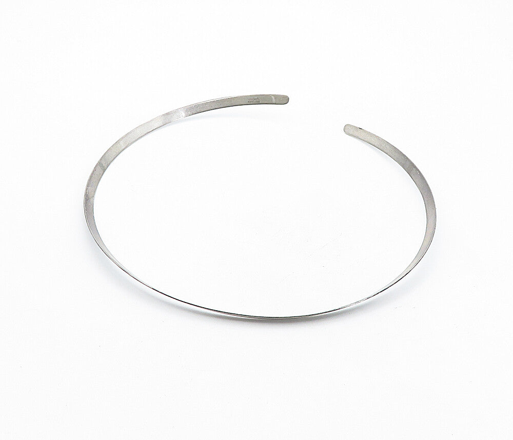 ED LEVIN 925 Sterling Silver  Vintage Smooth Minimalist Collar Necklace NE1508