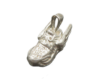 925 Sterling Silver  Vintage Shiny Winged Sneaker Shoe Pendant  PT15213