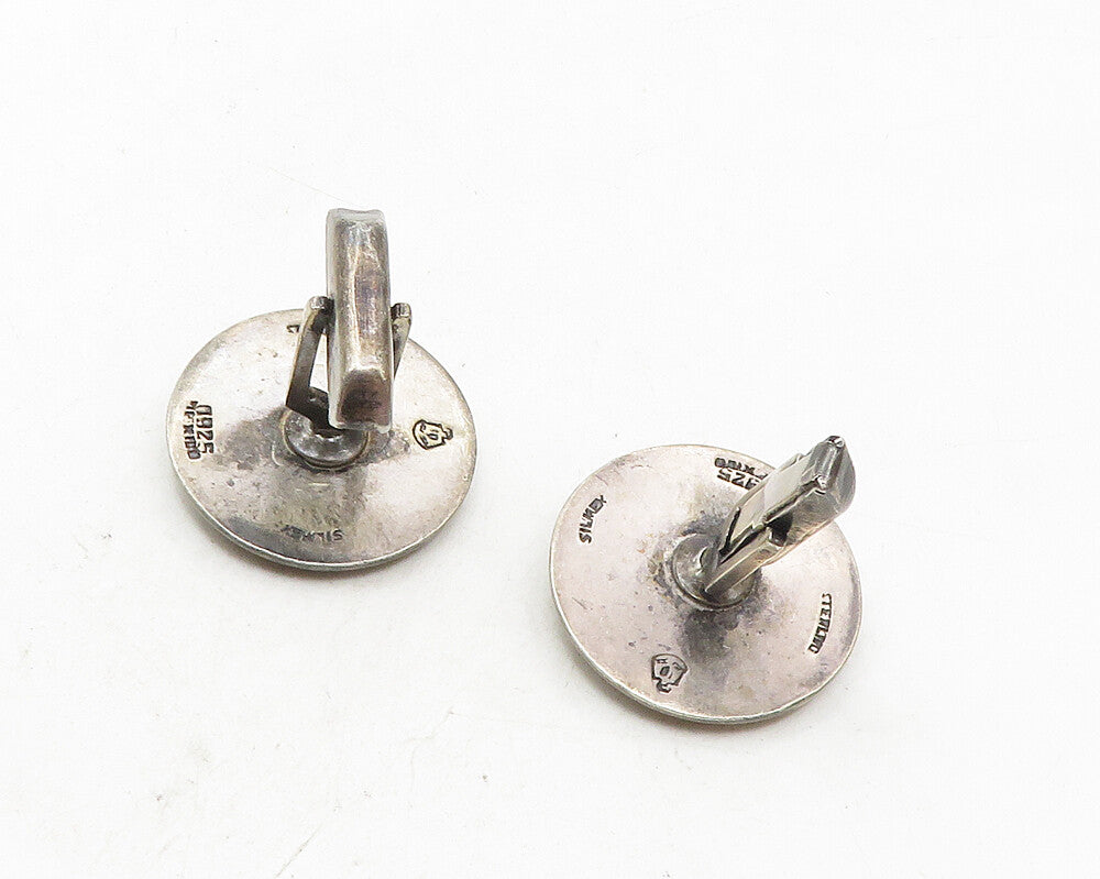 MEXICO 925 Sterling Silver  Vintage Mayan Aztec Sun Calendar Cuff Links TR1706