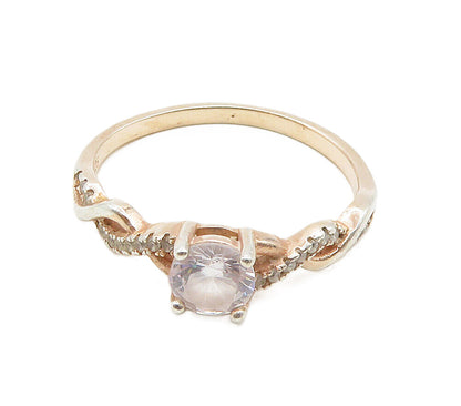 925 Sterling Silver  Cubic Zirconia Solitaire Accent Ring Sz 11.5  RG15702
