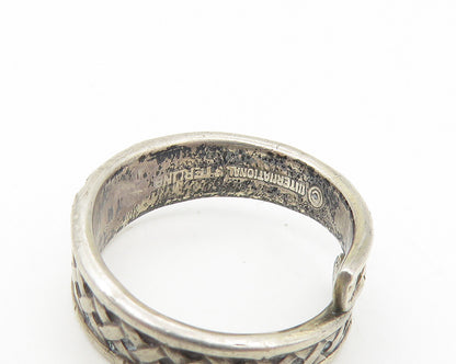 INTERNATIONAL 925 Silver Vintage Braided Bypass Band Ring Sz 4.5 RG11082