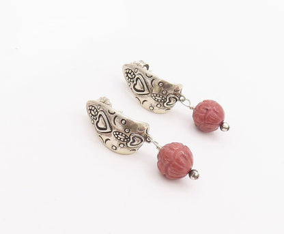 925 Sterling Silver Vintage Earrings CAROLYN POLLACK Dangling Gemstone  EG13116