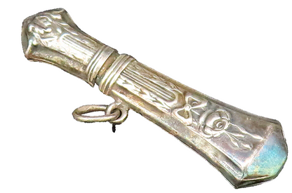 925 Silver  Vintage Carved Bow Tie Pointed Linear Pendant (OPENS)  PT21602