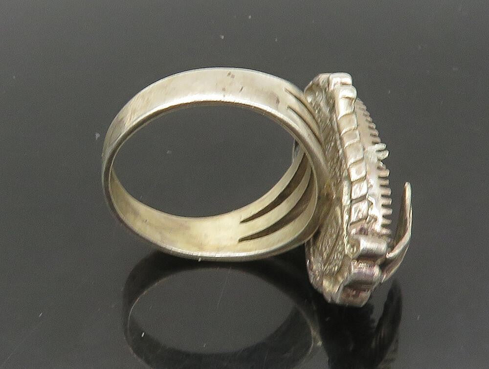 CAROL FELLEY 925 Silver  Vintage Floral Motif Cocktail Ring Sz 10  RG23808