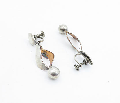 MEXICO 925 Silver  Vintage Two Tone Infinity Twist Non Pierce Earrings  EG2871