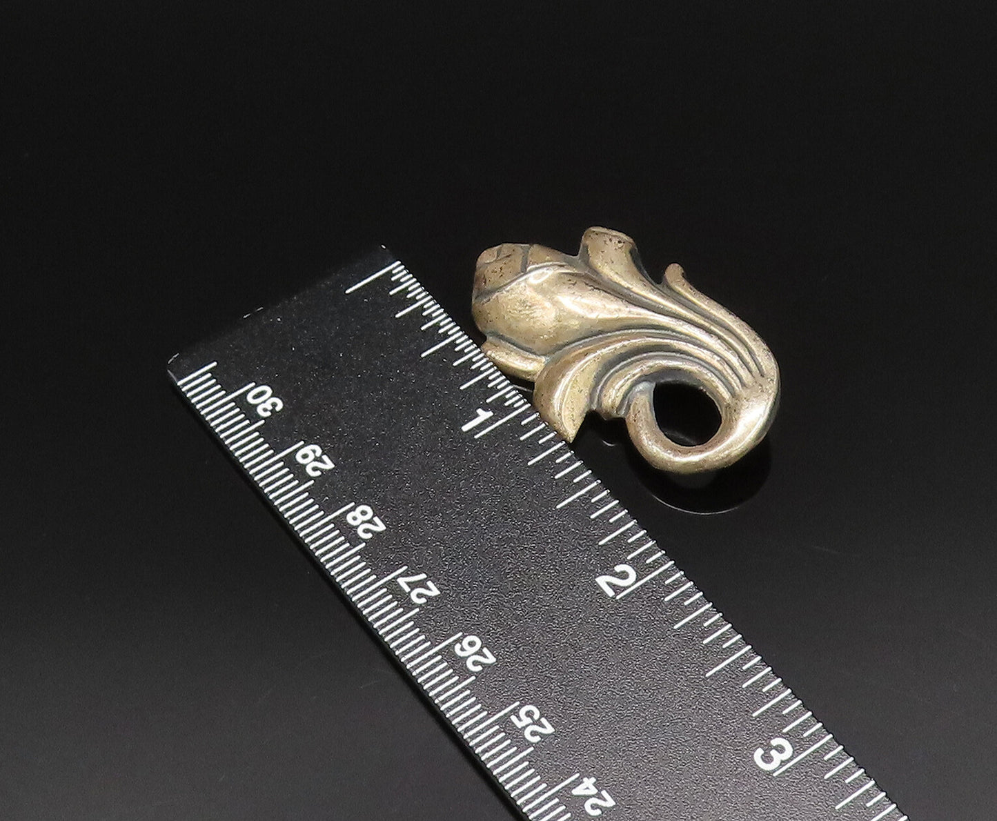 925 Sterling Silver  Vintage Hollow Rose Flower Motif Brooch Pin  BP9900
