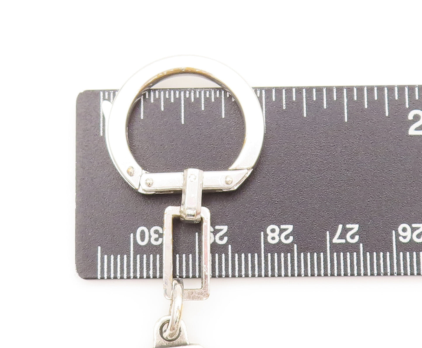 925 Silver  Vintage Rectangular Carved Van Heusen World Globe Keychain  TR3533