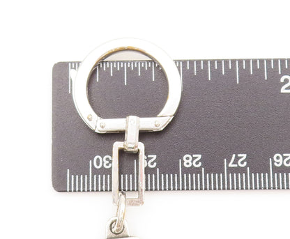 925 Silver  Vintage Rectangular Carved Van Heusen World Globe Keychain  TR3533