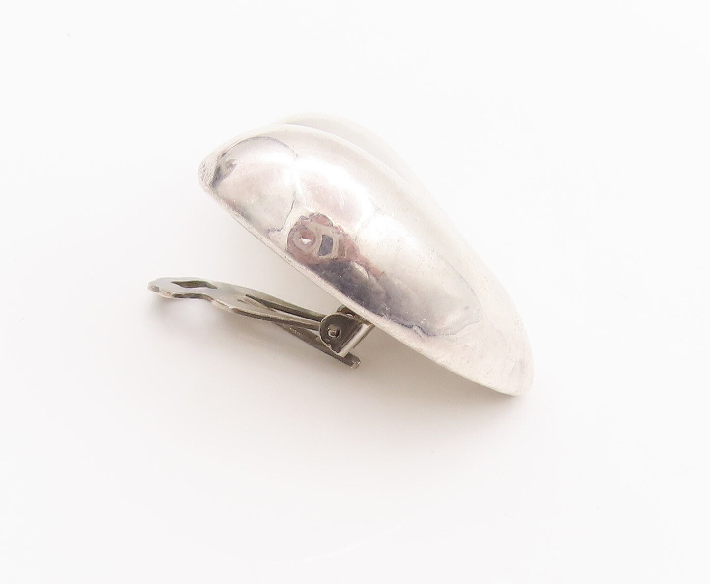925 Sterling Silver Vintage Earrings Designer Large Puffed Love Heart  EG12858