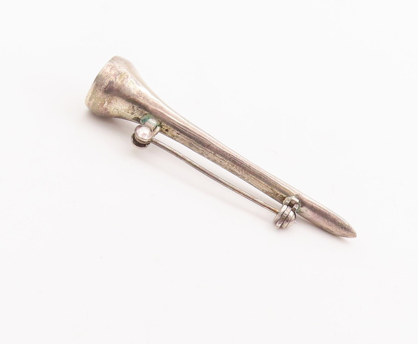 925 Sterling Silver Vintage Brooch Pin Minimalist Solid Carved pin  BP10993