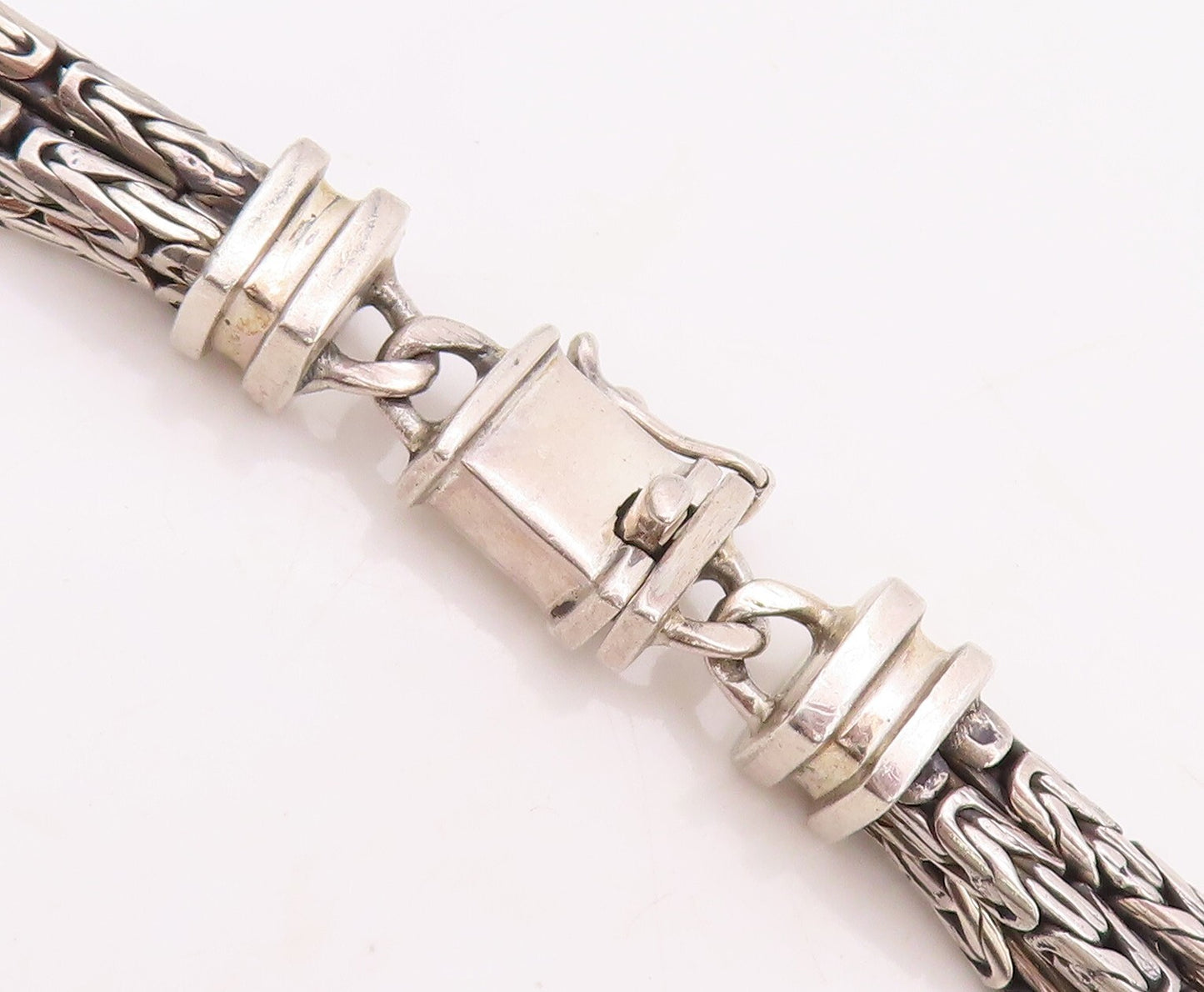 925 Sterling Silver Vintage Necklace Solid Designer Linked Multi Chain  NE4329