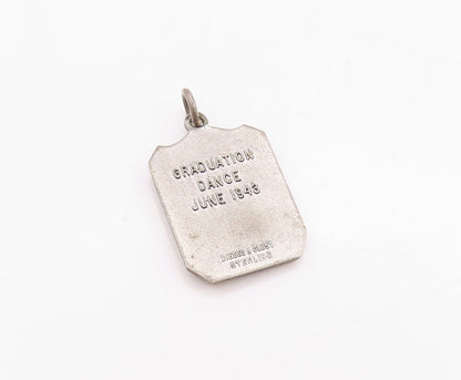 925 Sterling Silver Vintage Pendant 1943 St. Elizabeth Graduation Charm  PT24672