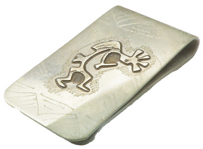 NAVAJO 925 Sterling Silver  Vintage Kokopelli Dancer Money Clip  TR2070