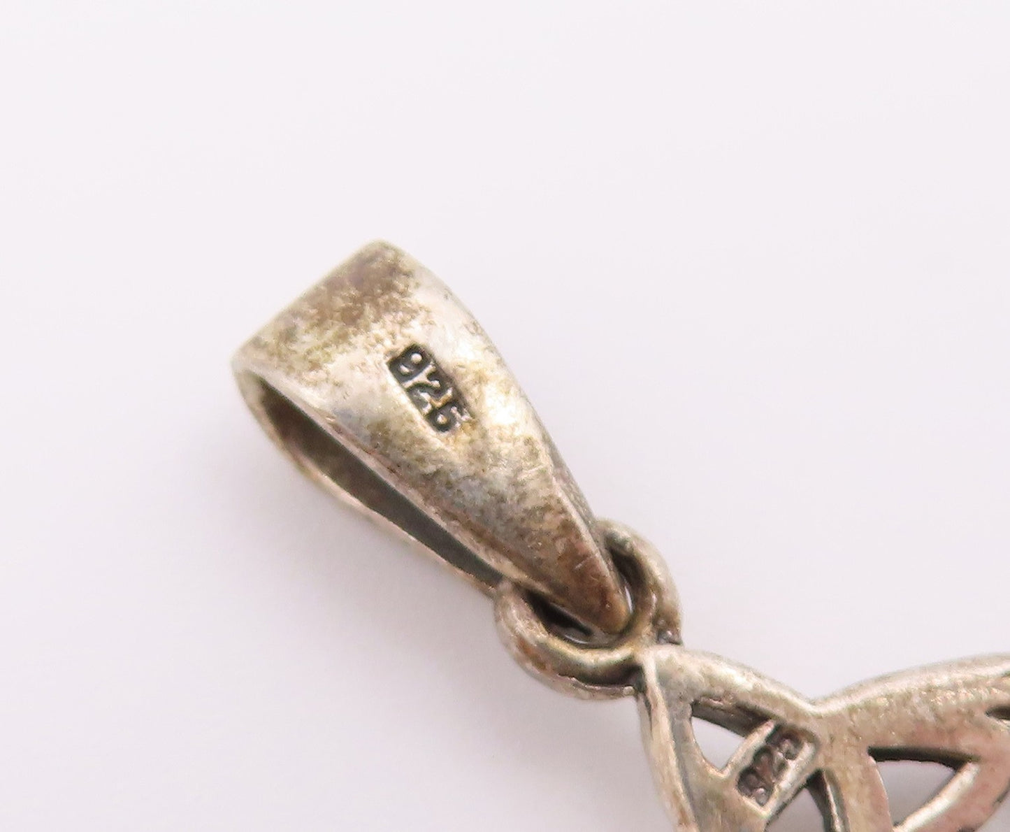 925 Sterling Silver  Vintage Celtic Knot & Claddagh Pendant  PT21226