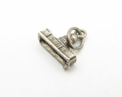 925 Sterling Silver  Vintage Petite Capitol Building Dark Tone Pendant PT13478