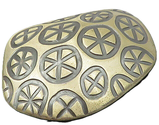 TOL FINLAND 925 Silver  Vintage Modernist 2 Tone Patterned Brooch Pin  BP6747