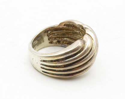 MIDAS 925 Sterling Silver  Vintage Dark Tone Fluted Band Ring Sz 6  RG13162