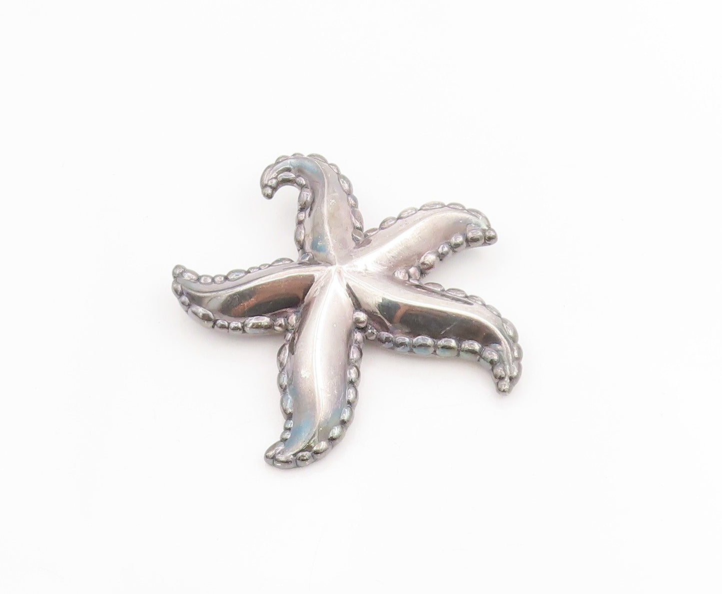 925 Sterling Silver Vintage Brooch Solid Beaded Ocean Starfish Design  BP11990