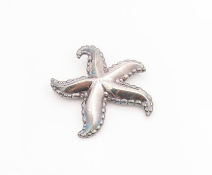 925 Sterling Silver Vintage Brooch Solid Beaded Ocean Starfish Design  BP11990