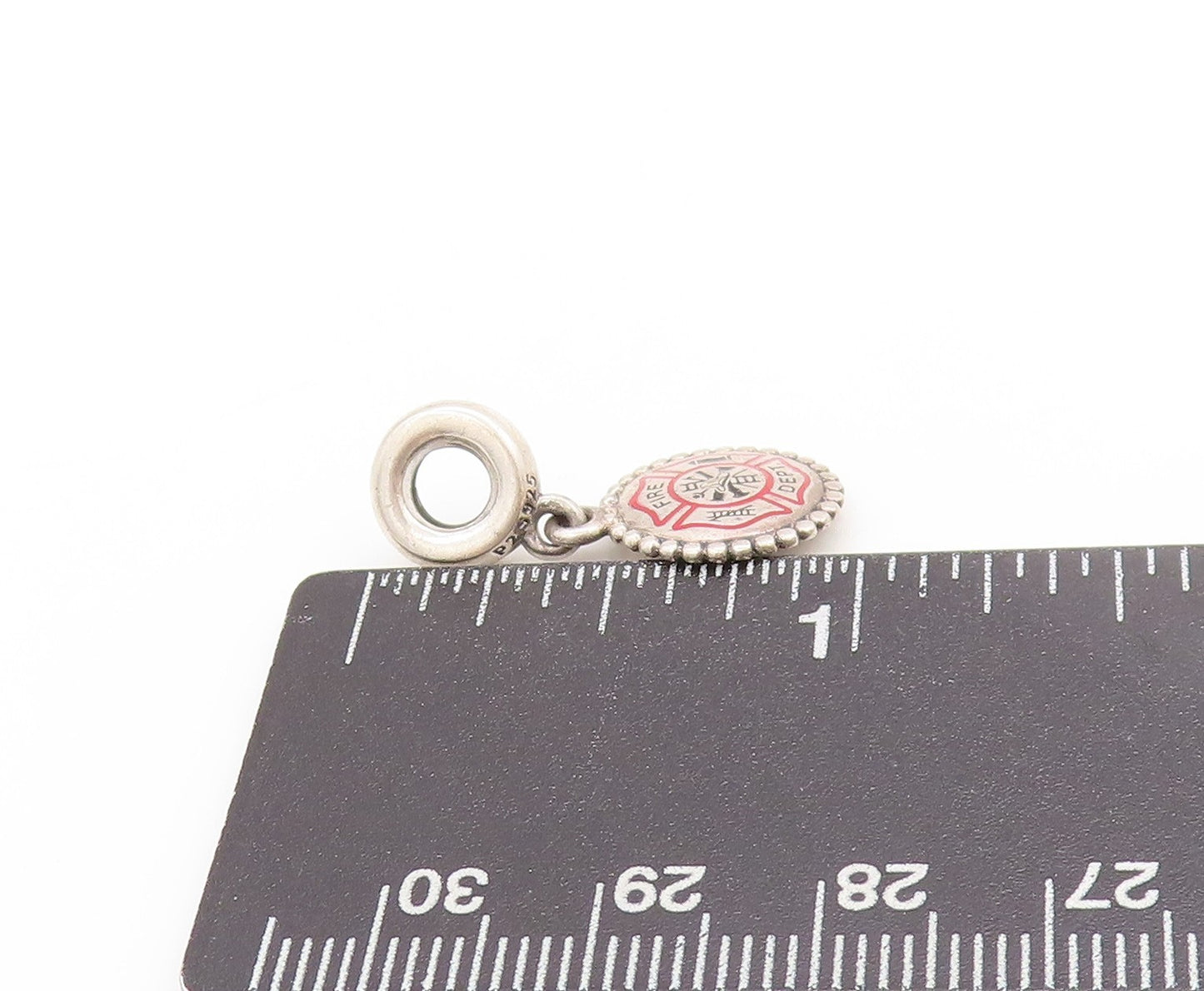 925 Sterling Silver Vintage Pendant PANDORA Firefighter Dangle Charm  PT25100