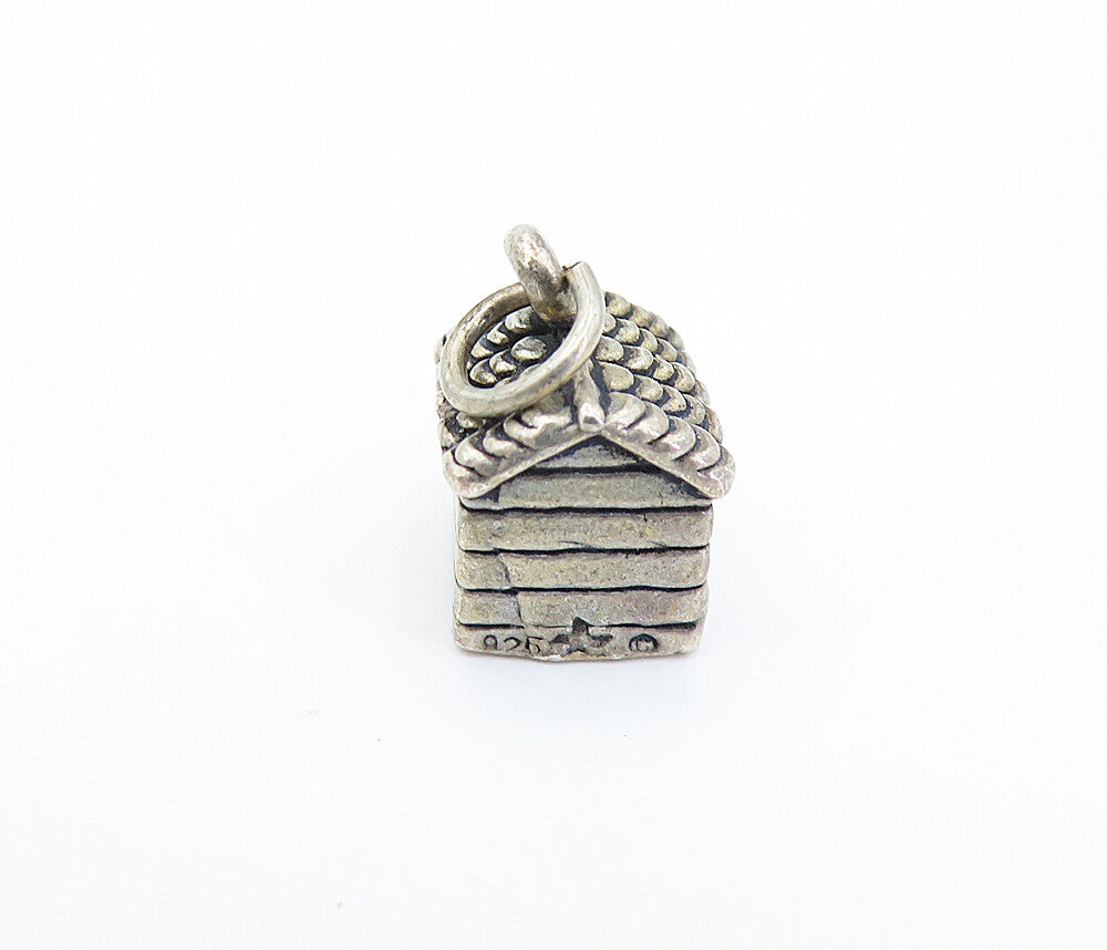 925 Sterling Silver  Vintage  Petite Dark Tone Dog In Dog House Pendant PT4950