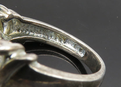 925 Sterling Silver  Vintage Cubic Zirconia 5 Stone Band Ring Sz 6  RG23505