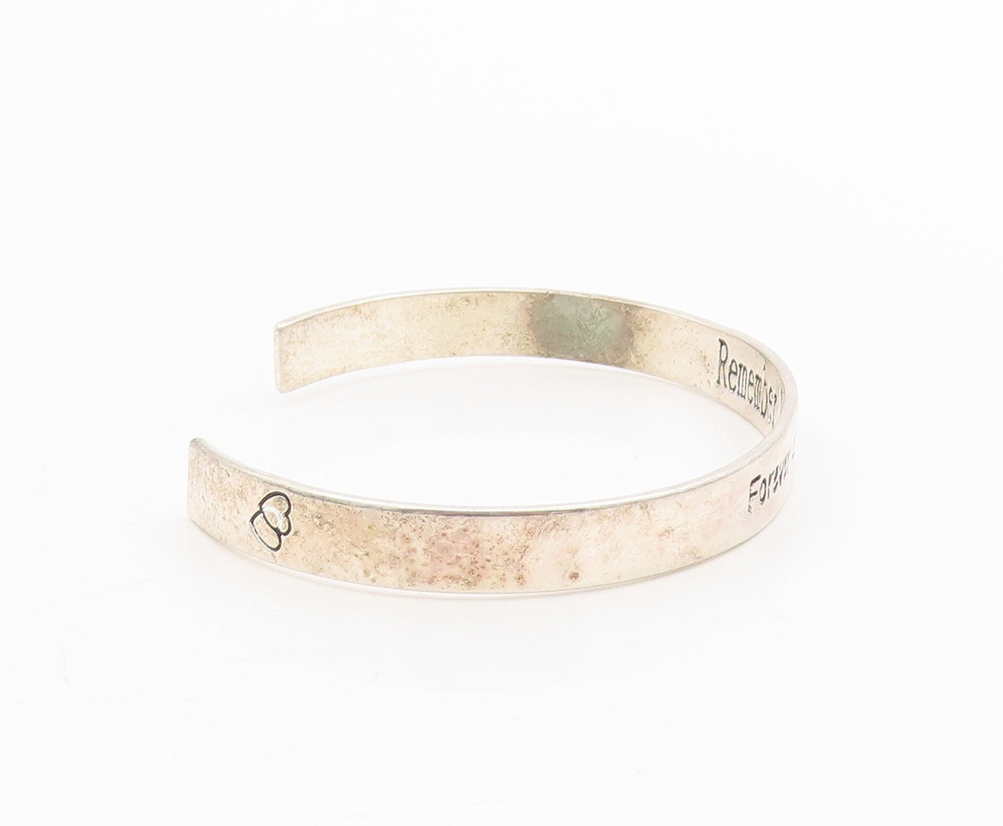 925 Sterling Silver Vintage Bracelet Engraved Forever And Always Cuff  BT11566