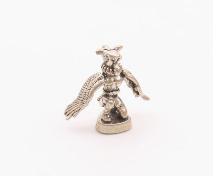 925 Sterling Silver  Vintage Kneeling Horned Figure With Wings Pendant PT21833