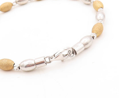 925 Sterling Silver Vintage Bracelet Solid Sparkly Beaded Bands Set  BT10923