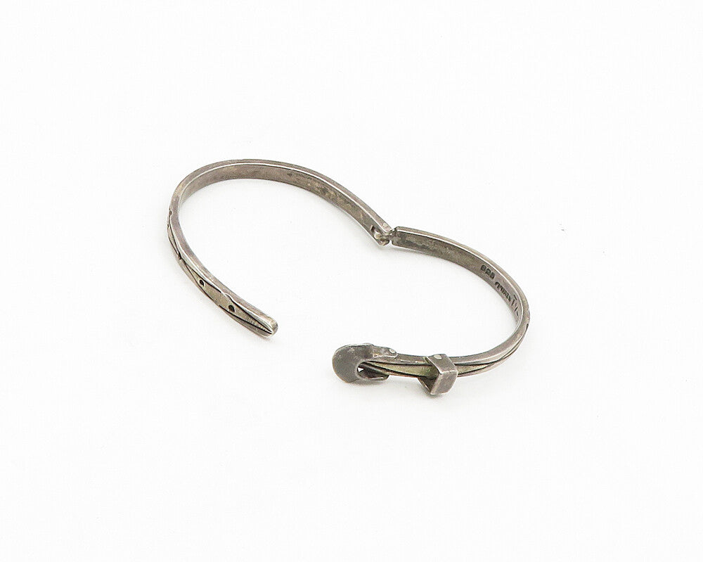 MEXICO 925 Sterling Silver  Vintage Watch Strap Motif Bangle Bracelet  BT7046