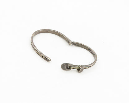 MEXICO 925 Sterling Silver  Vintage Watch Strap Motif Bangle Bracelet  BT7046