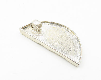 925 Sterling Silver  Vintage Shiny Chiseled Swirl Design Pendant  PT8426