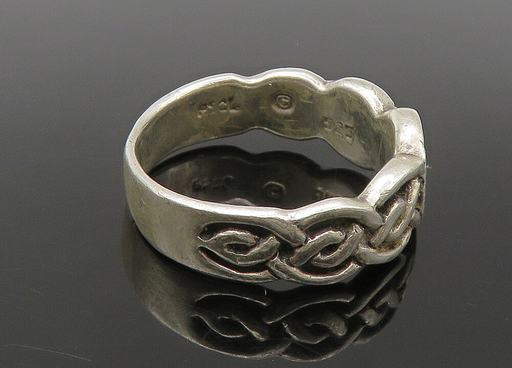 PETER STONE 925 Silver  Vintage Arrow Cross Oxidized Band Ring Sz 6  RG22627