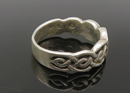 PETER STONE 925 Silver  Vintage Arrow Cross Oxidized Band Ring Sz 6  RG22627