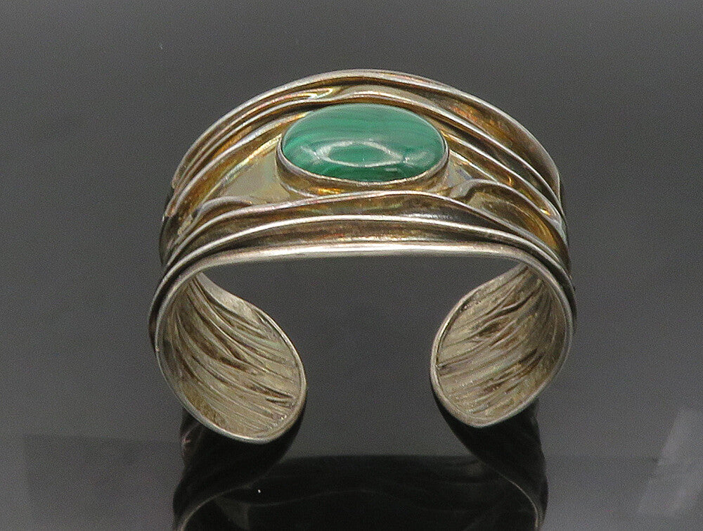 DDD MEXICO 925 Silver  Vintage Agate Modernist Wide Cuff Bracelet  BT9370
