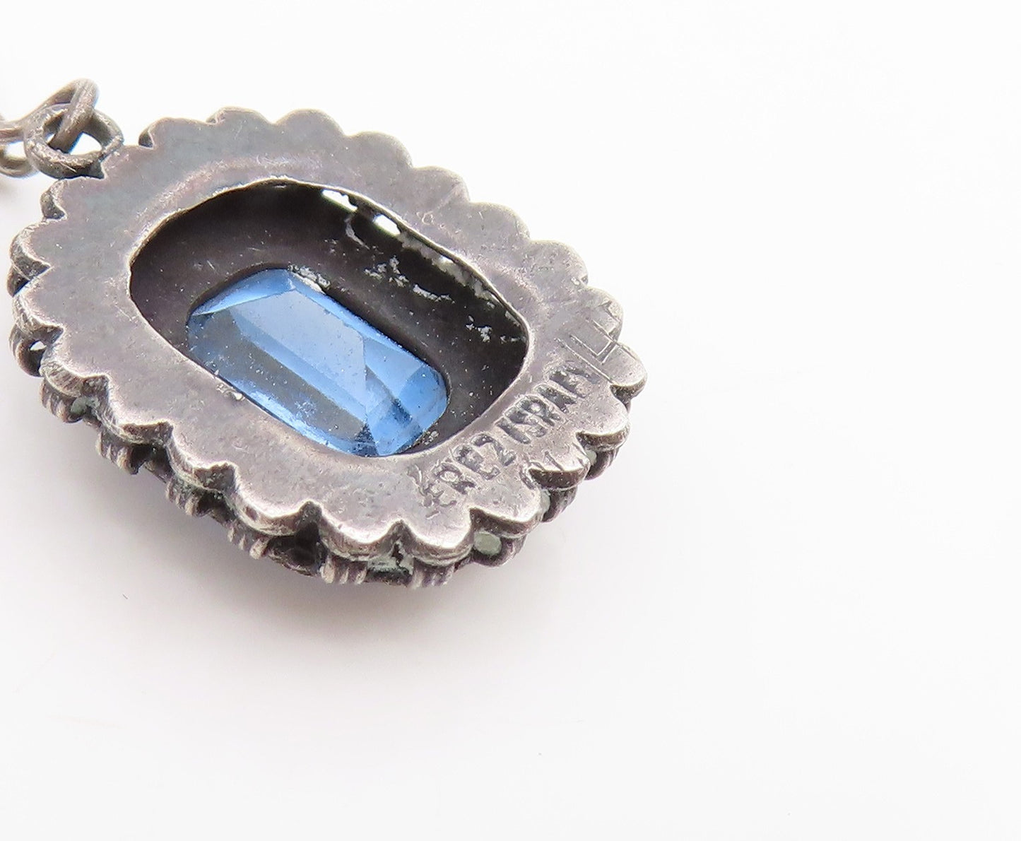 925 Sterling Silver Vintage Earrings ISRAEL Blue Topaz Lever Back  EG14166